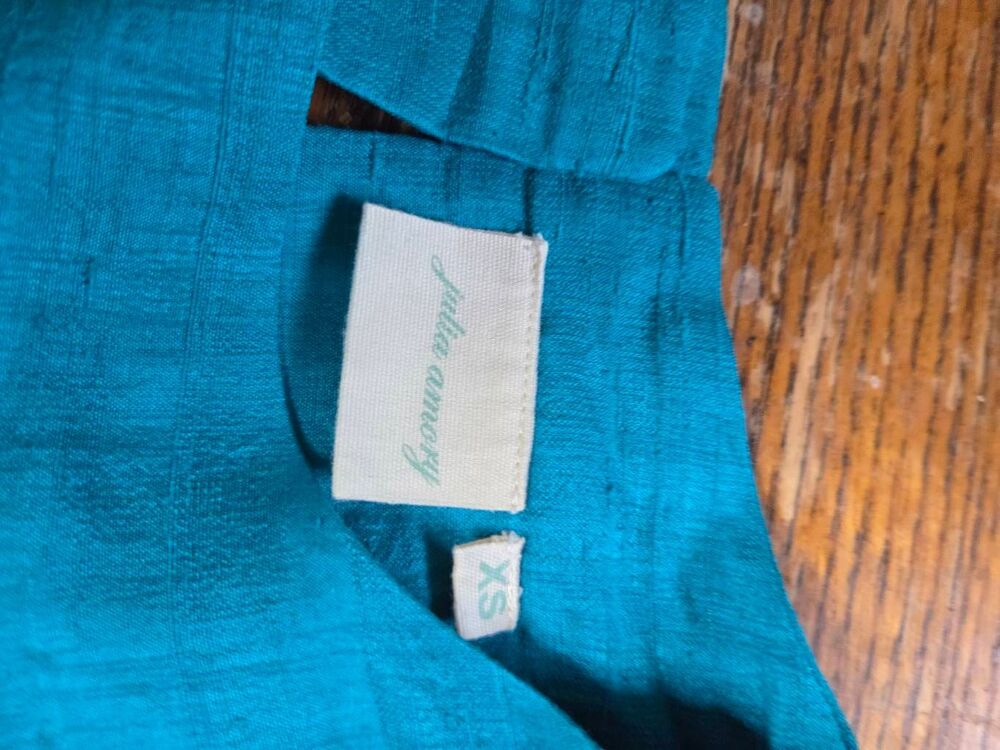 Julia Amory Slim Top Dupioni Top& Deco Jade Teal Pants sz XS - Picture 7 of 7